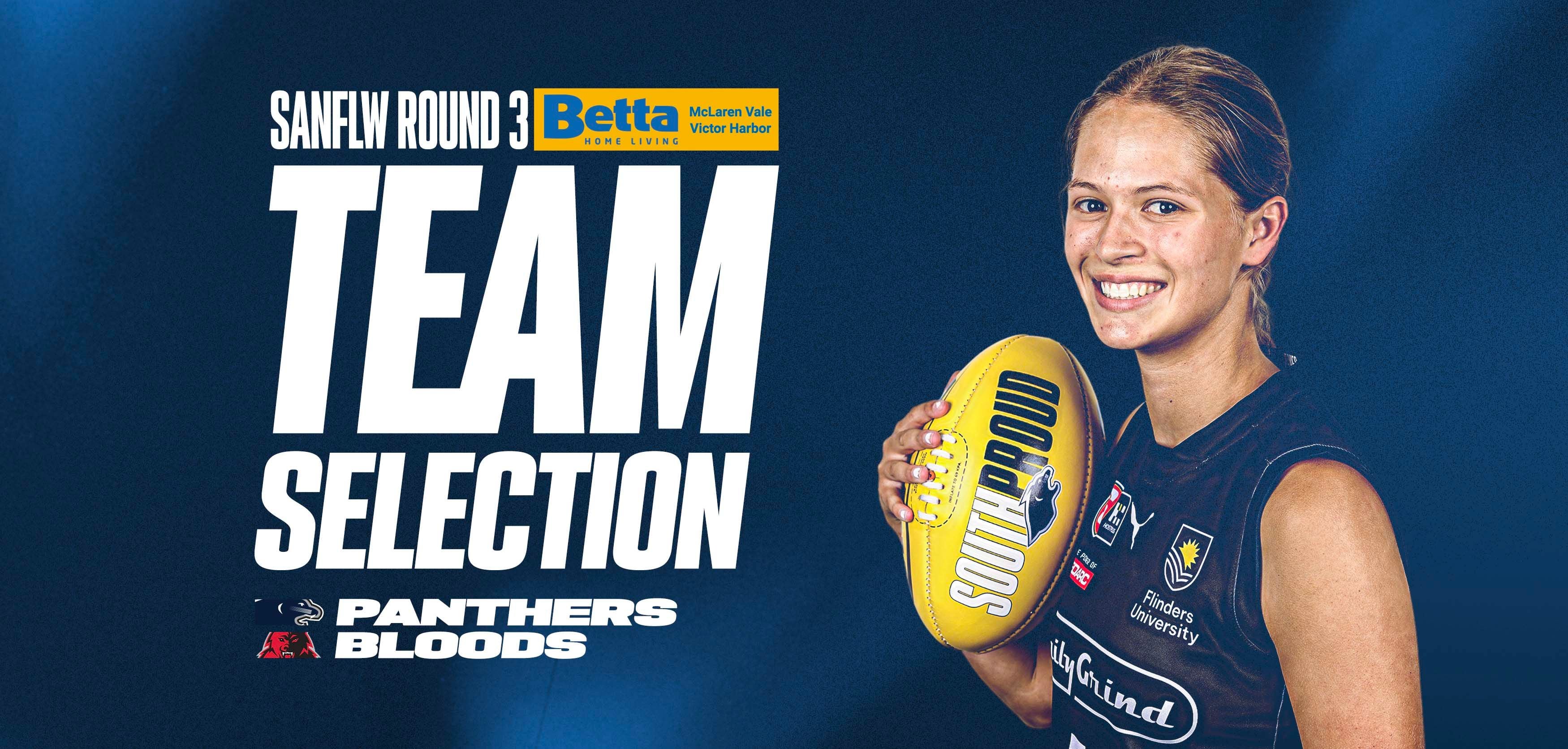 BETTA Team Selection: SANFLW Rd 3 vs West BETTA Team Selection: SANFLW Rd 3 vs West